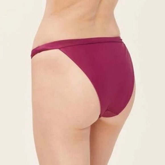 Andie Swim The Caicos Bikini Bottom Plum Eco Nylon Size M NWT - Picture 2 of 7